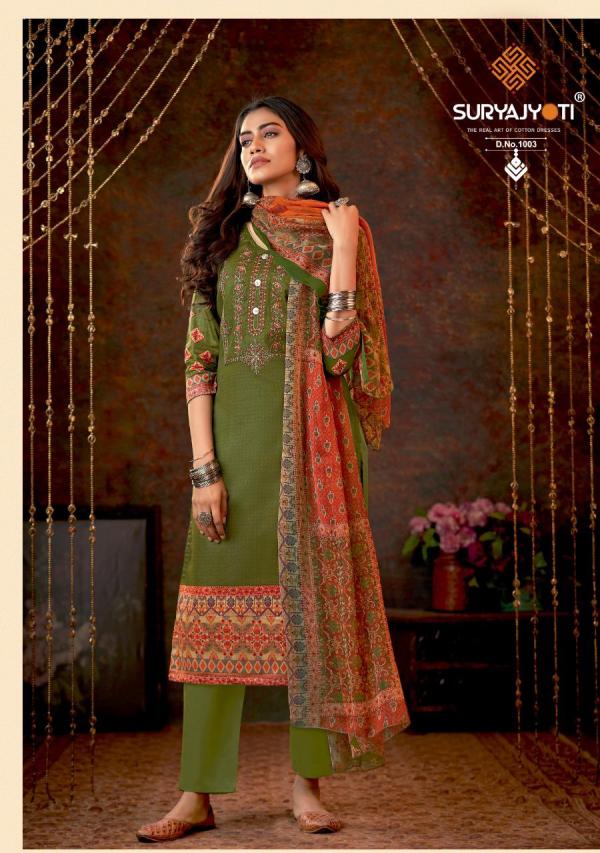 Suryajyoti Shezan Vol-1 jam Satin Neck Embroidery Dress Material